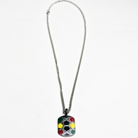 Rasta Charm Dog Tag Necklace
