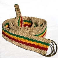 Rasta Stripe Hemp Khaki Belt