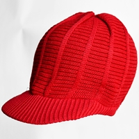 Red Ribbed Visor Cap