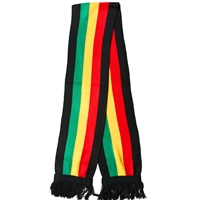 Black And Rasta Striped Scarf