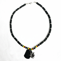 Rasta Leaf Dog Tag Necklace