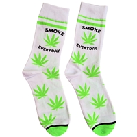 Smoke Everyday Cannabis Leaf Crew Socks