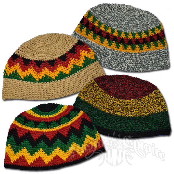 Rasta Multi Color Skull Cap