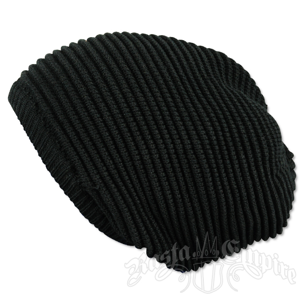 Solid Black Oversized Beanie Cap