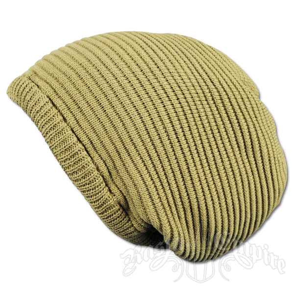 Solid Khaki Oversized Beanie Cap