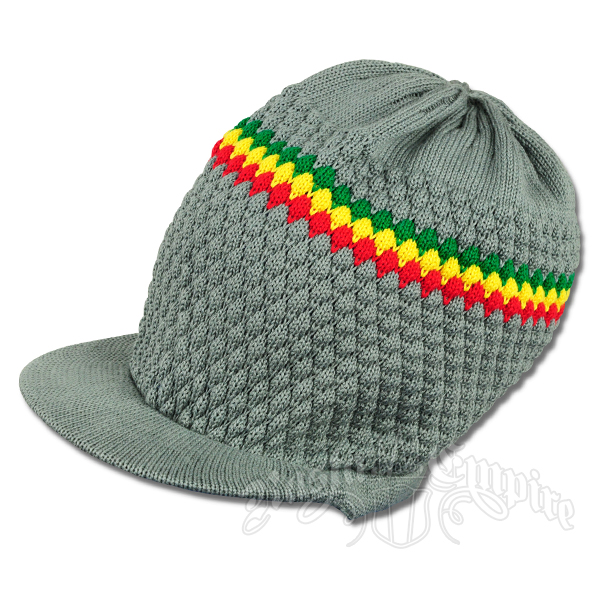 Rasta Band Brim Headwear - Gray