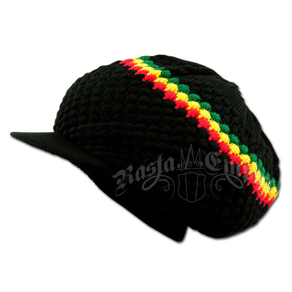 Rasta Band Brim Headwear - Black