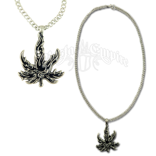 Tribal Leaf Charm Necklace