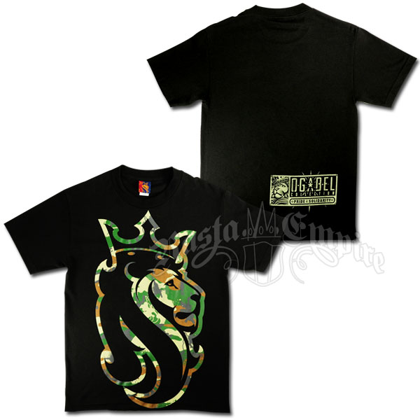 Jungle Camo Rasta Lion Black T-Shirt - Men's