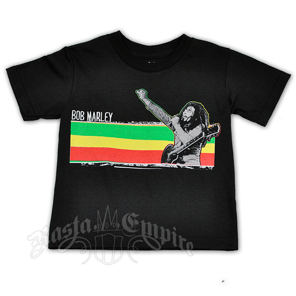 Bob Marley Stripe Black T-Shirt - Toddler's