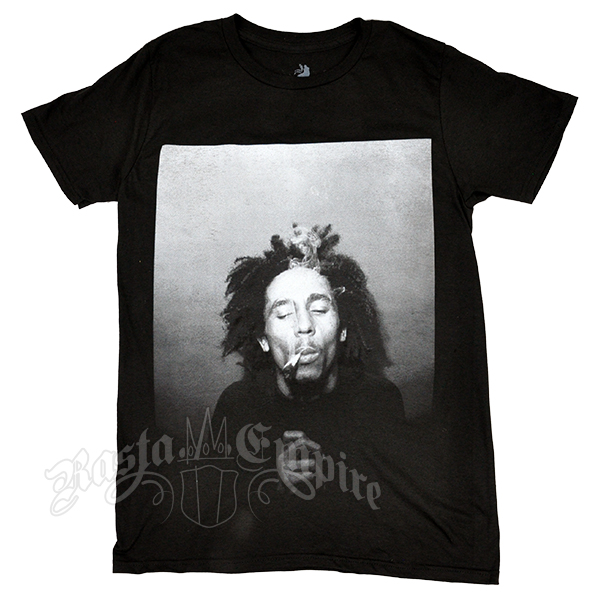 Bob Marley B&W Smoking Black T-Shirt – Men’s 