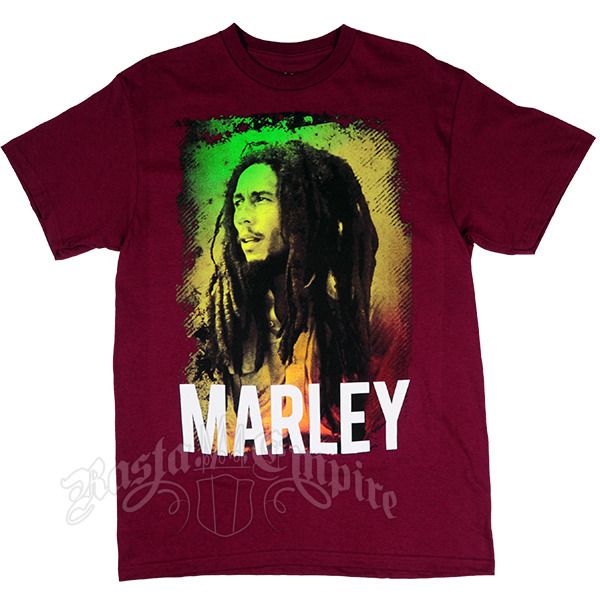 Bob Marley Portrait Marley Maroon T-Shirt - Men's