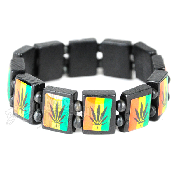 Rasta Colors Leaf Bracelet