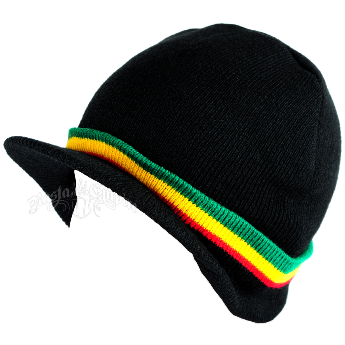 Rasta Striped Cuffed Visor Cap