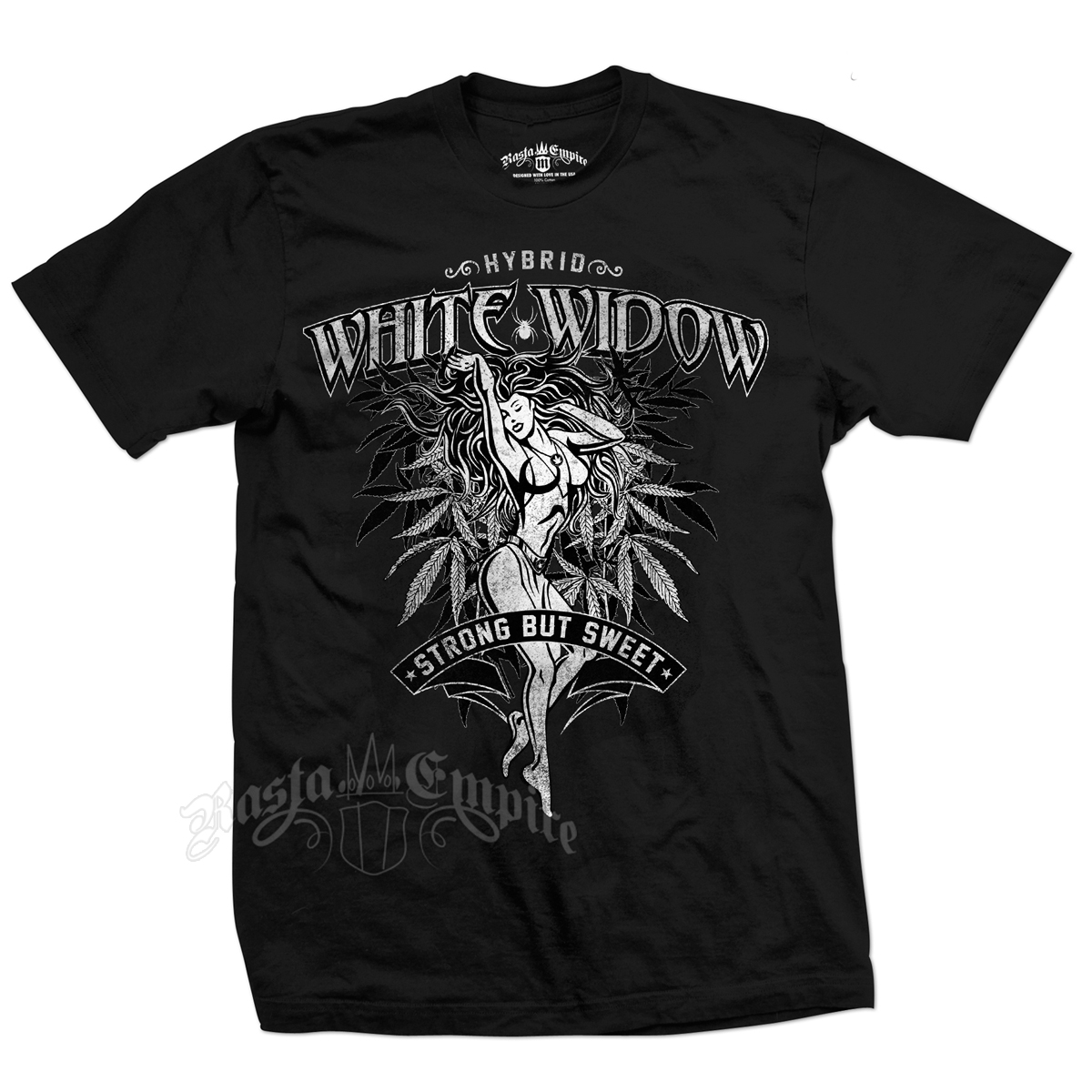 White Wider weed strain t-shirt wholesale