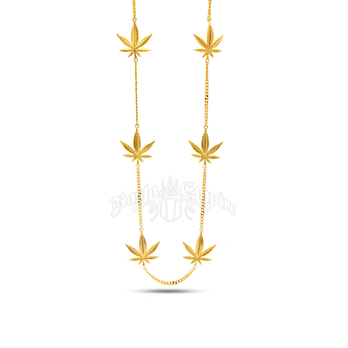 Weed Leaf Gold Charm Necklace