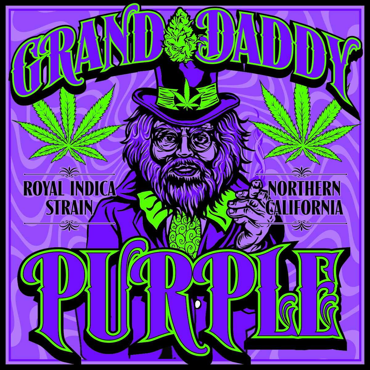 Seven Leaf Granddaddy Purple Strain Sticker 