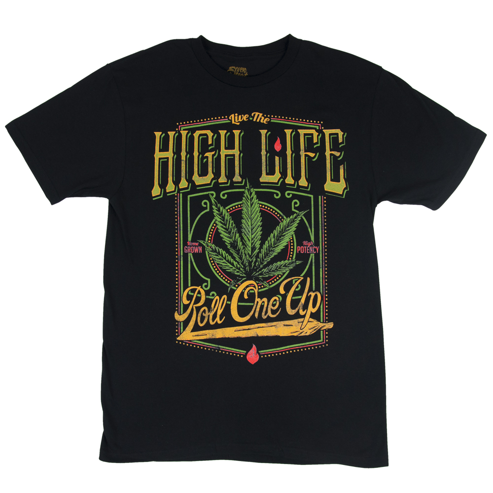 Seven Leaf High Life Black T-Shirt – Men’s 