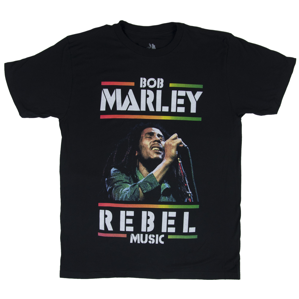 Bob Marley Rebel Music Black T-Shirt – Men’s 