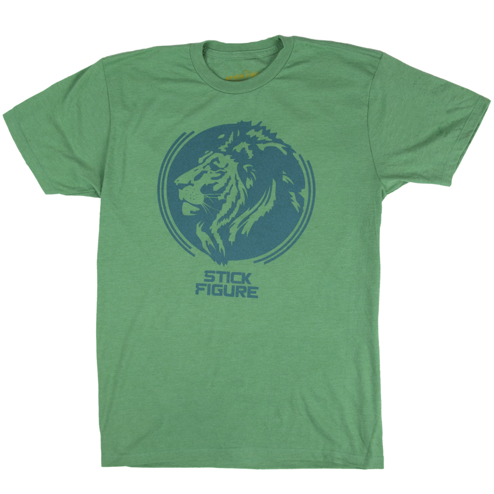 Stick Figure Green Lion T-Shirt - Men's