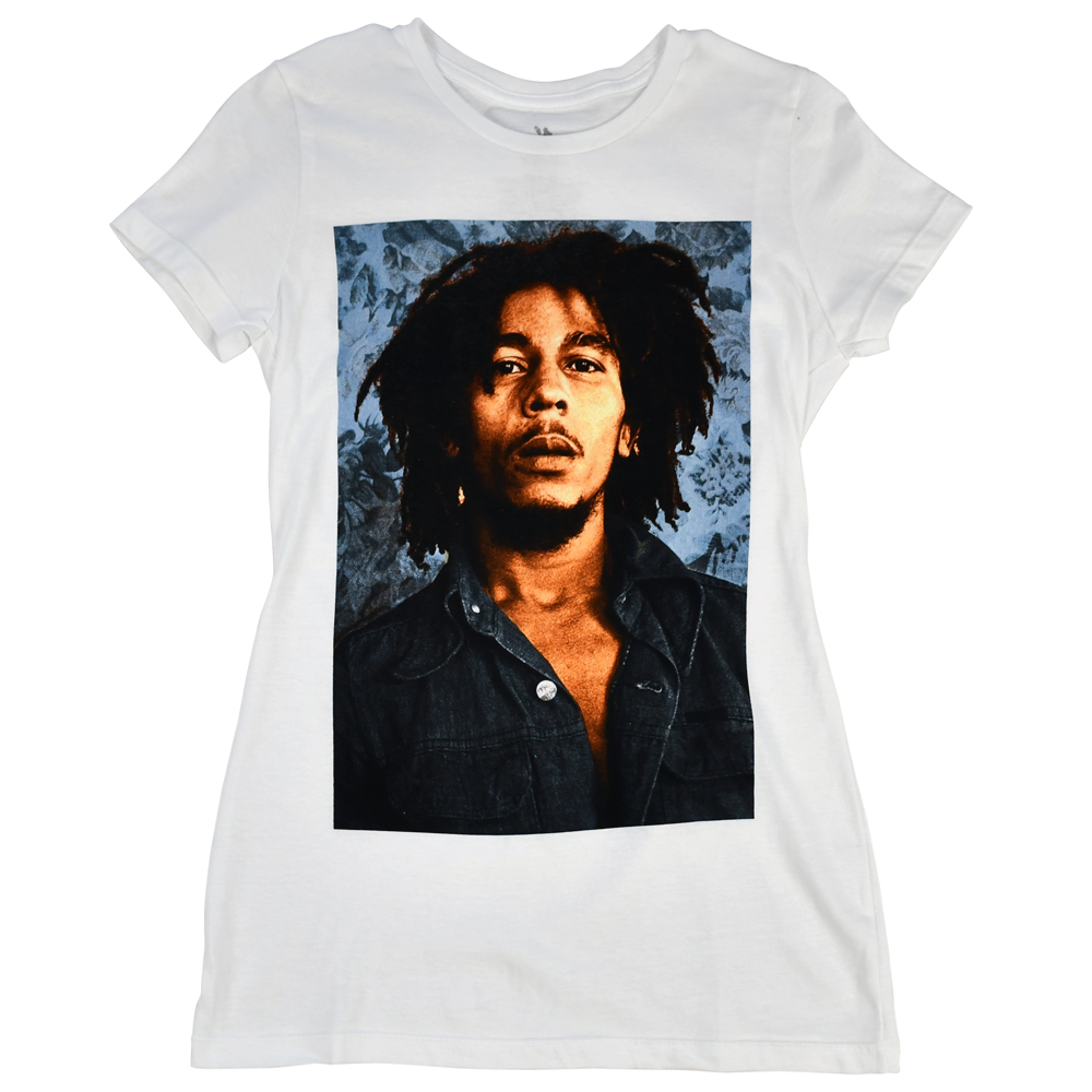 Bob Marley Iconic Portrait White T-shirt - Women's