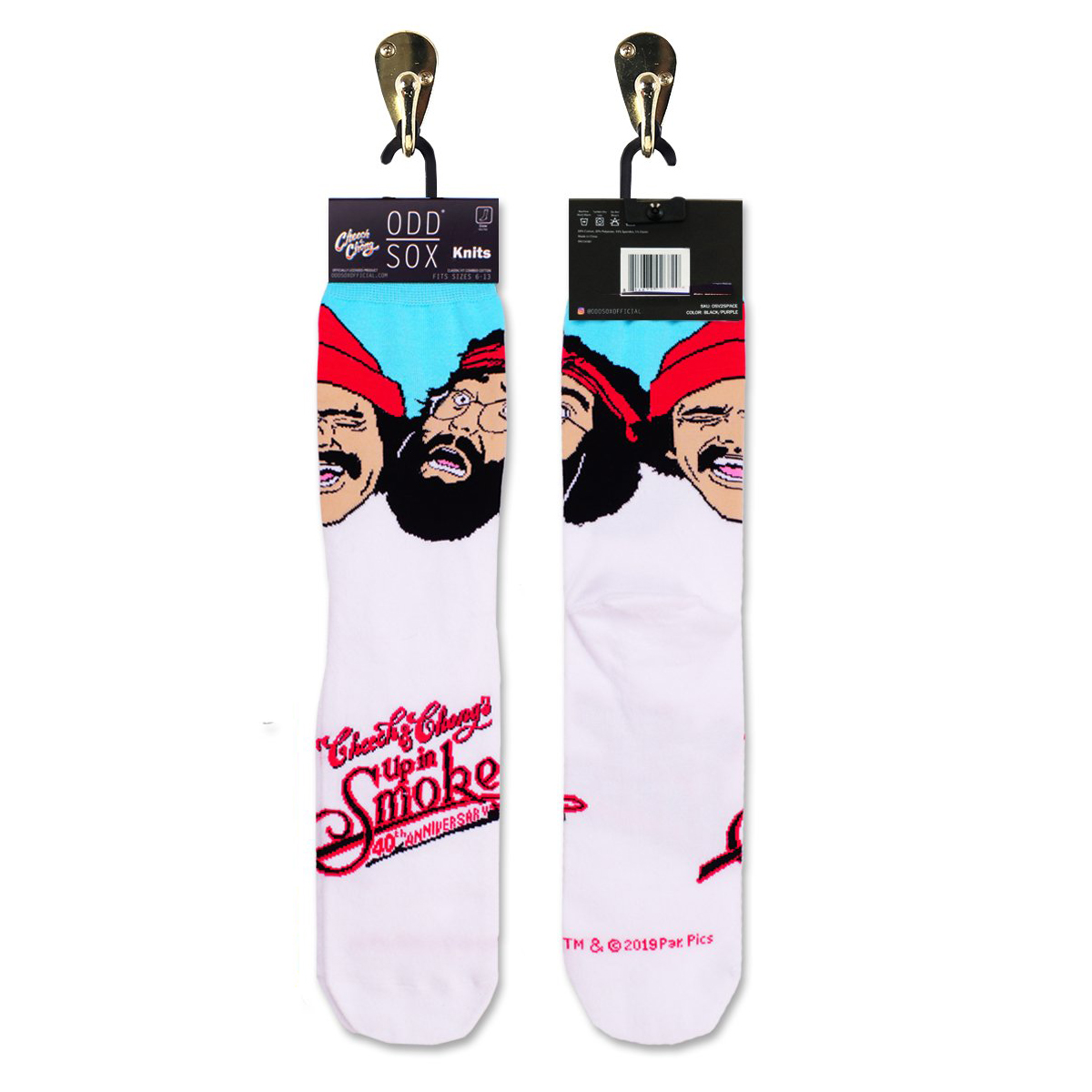 Cheech & Chong Up in Smoke 40th Anniversary White Socks