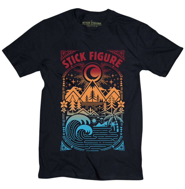 Stick Figure Horizons Black T-Shirt - Men's