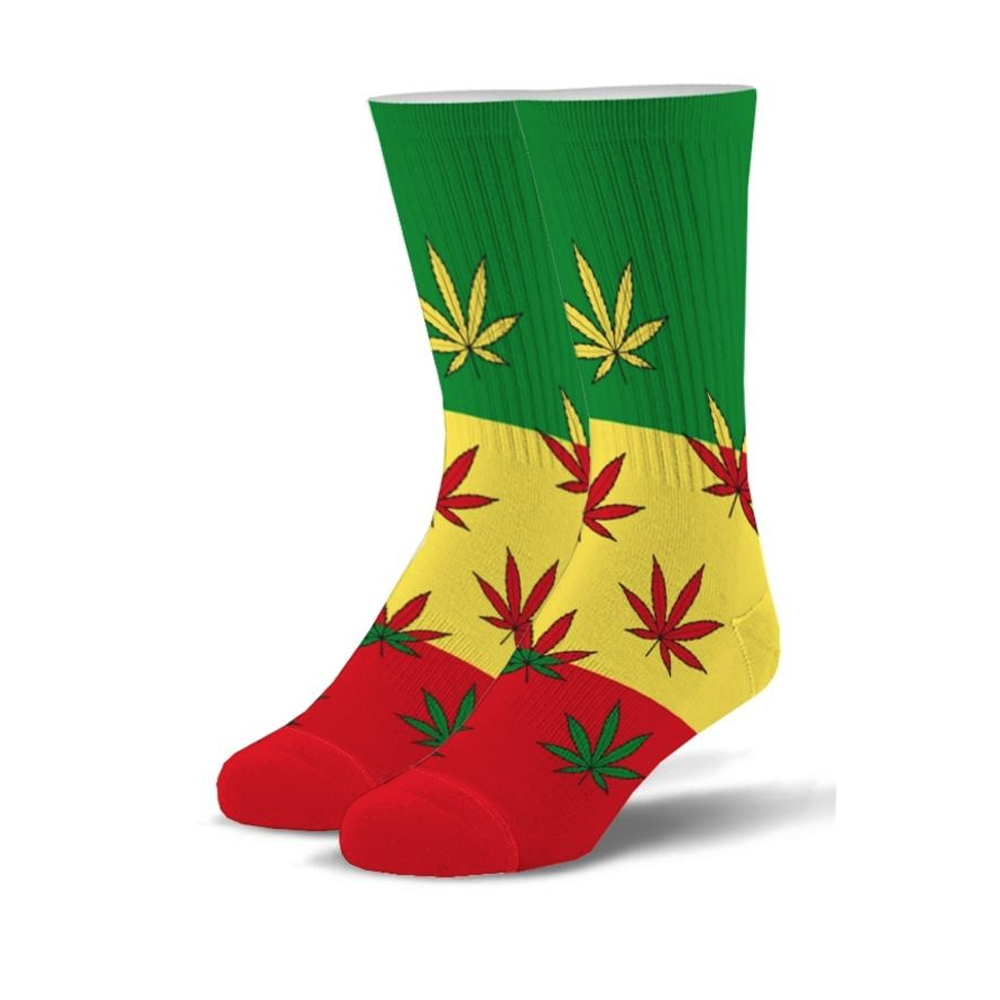 Rasta La Vista - Rasta Weed Crew Socks - Mens