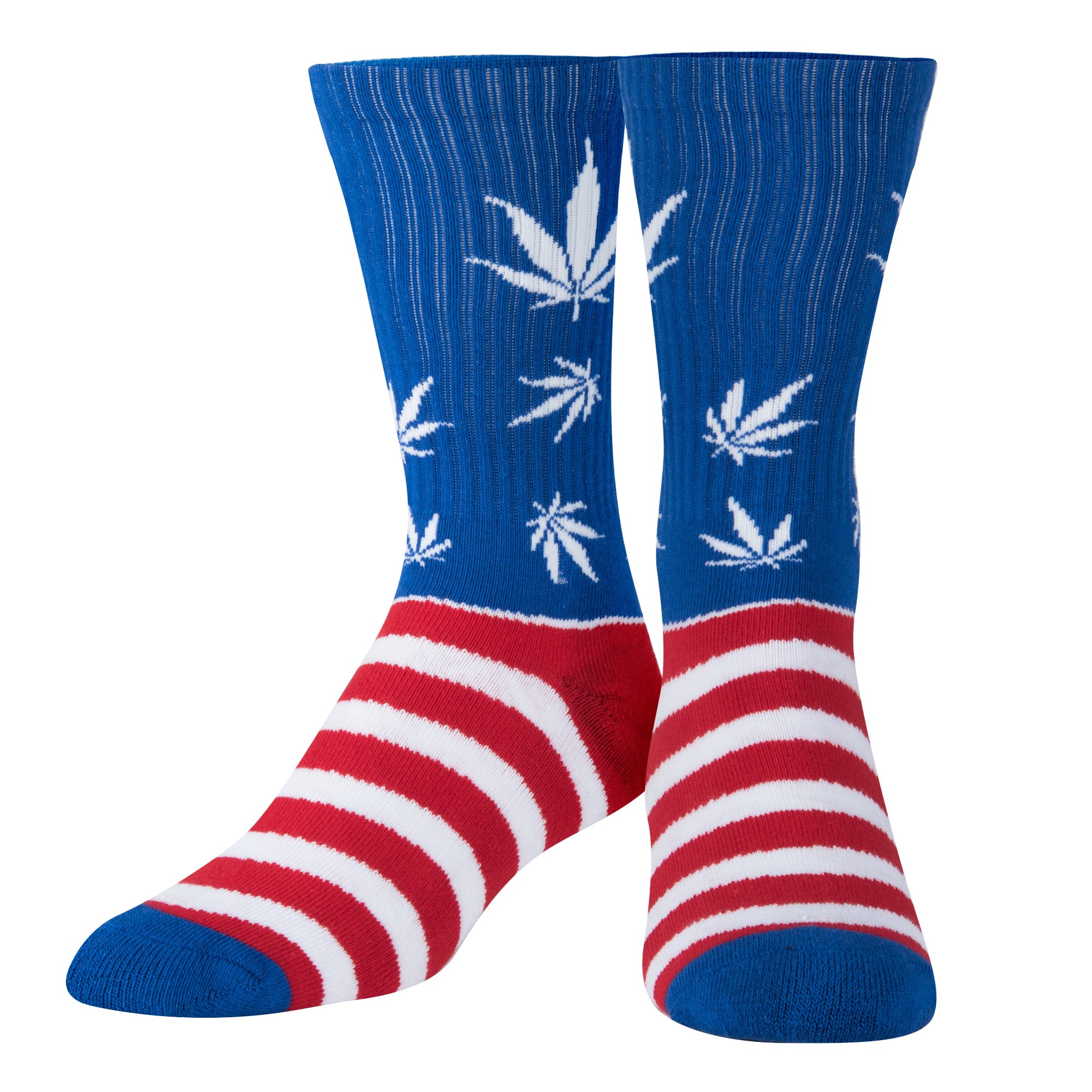 Pot Leaf Stars American Flag Weed Socks - Men's