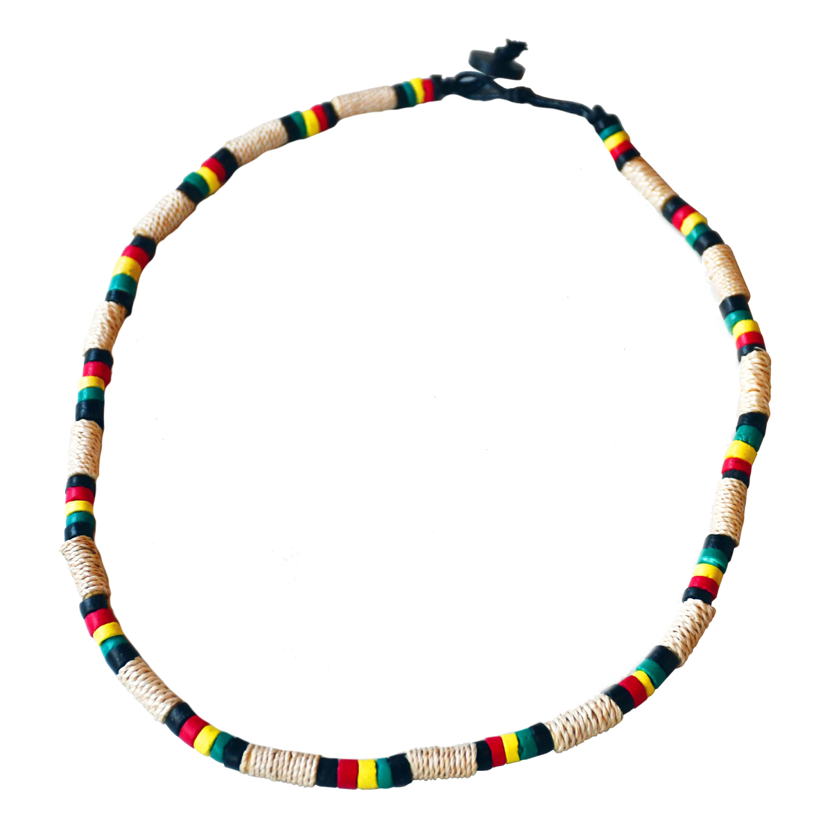 Rasta Twine & Rasta Beaded Necklace