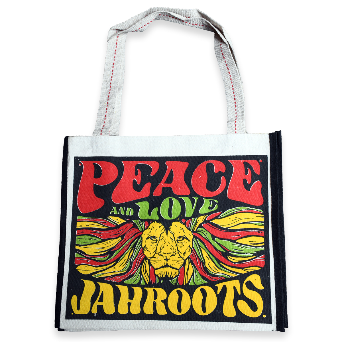 Rasta and Reggae Peace, Love and JahRoots Tote Bag