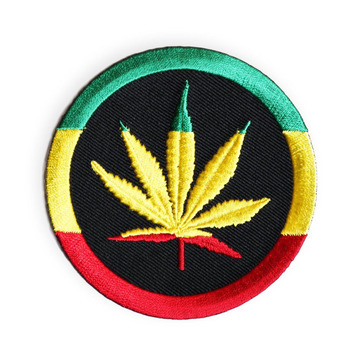 Rasta Marijuana Leaf Circle Patch