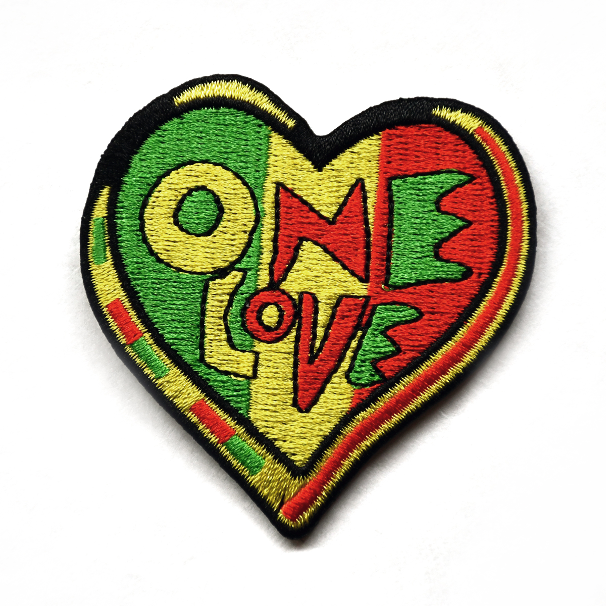 One Love Rasta Heart Patch