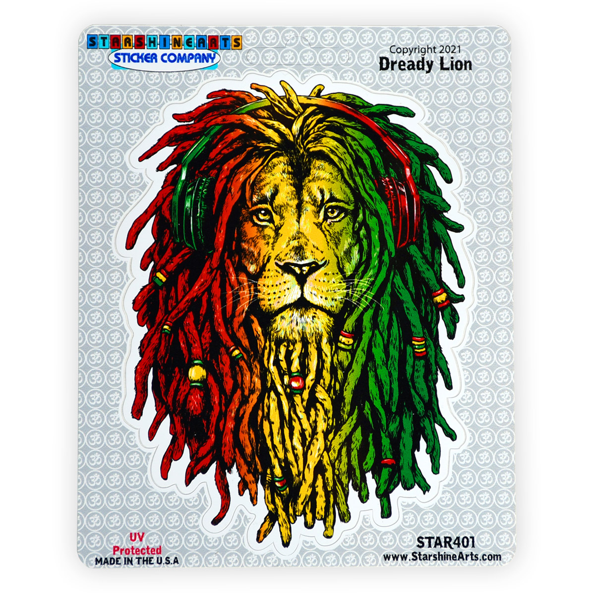 Rasta and Reggae Dreaded Lion Sticker