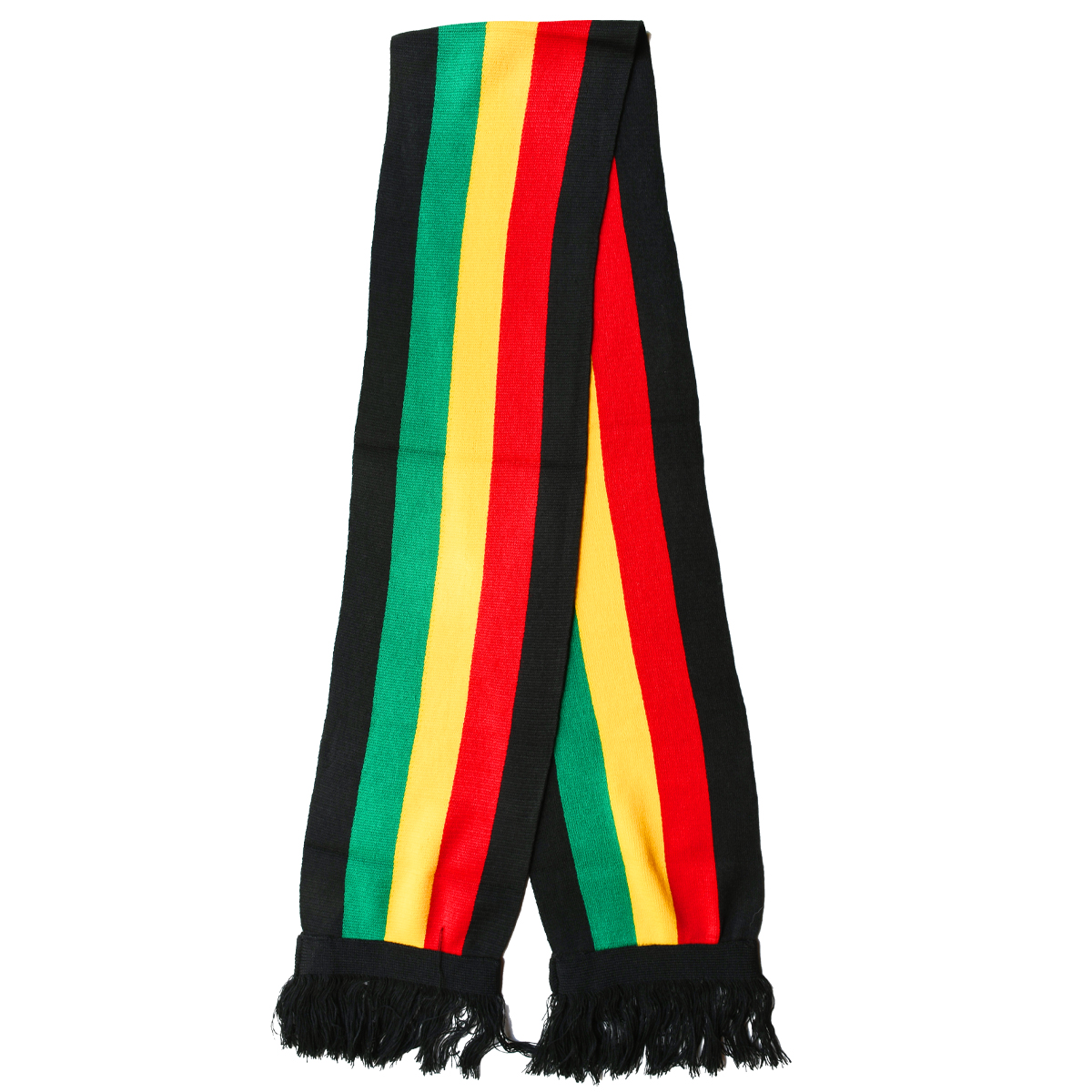 Black And Rasta Striped Scarf