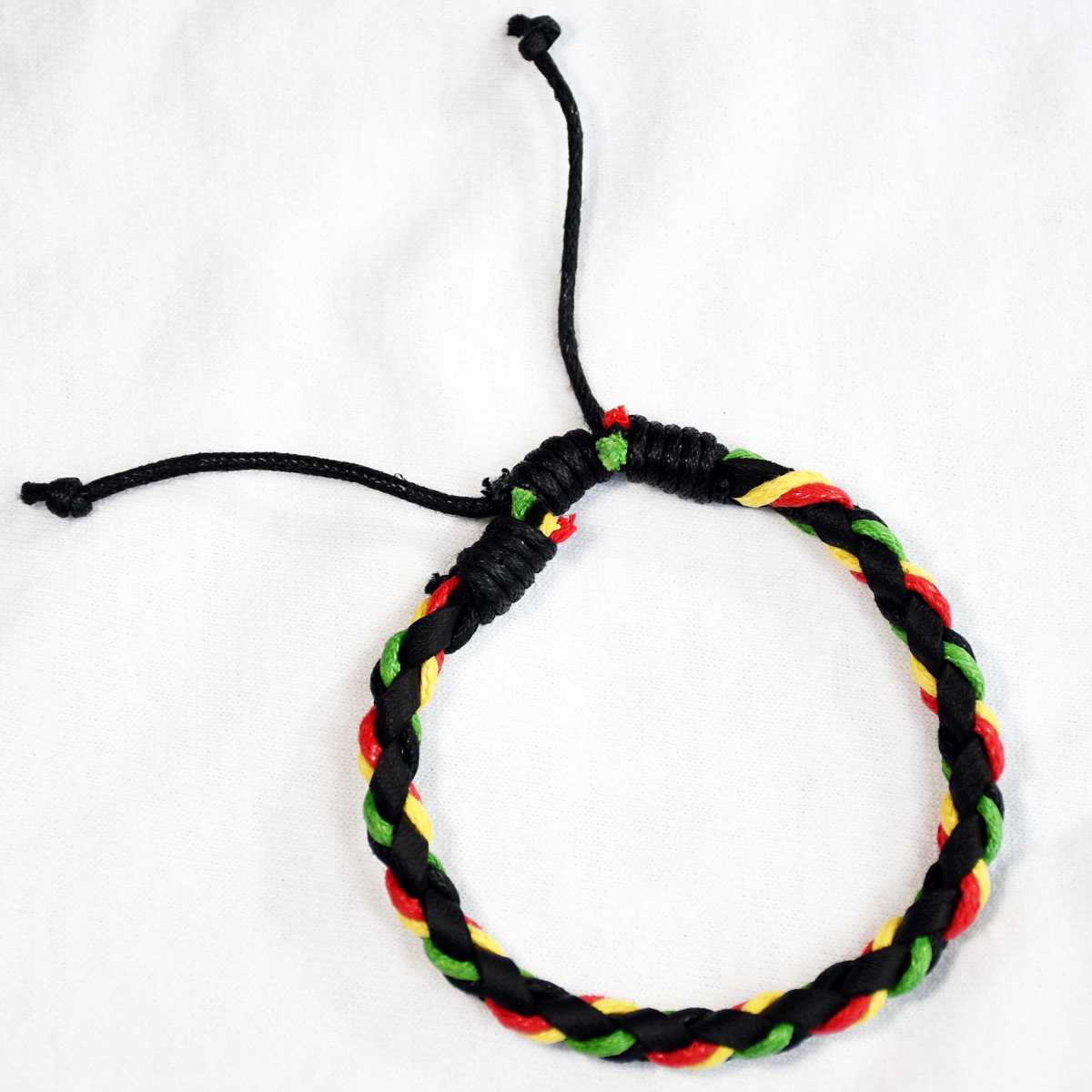 Thin Rasta Braided Bracelet