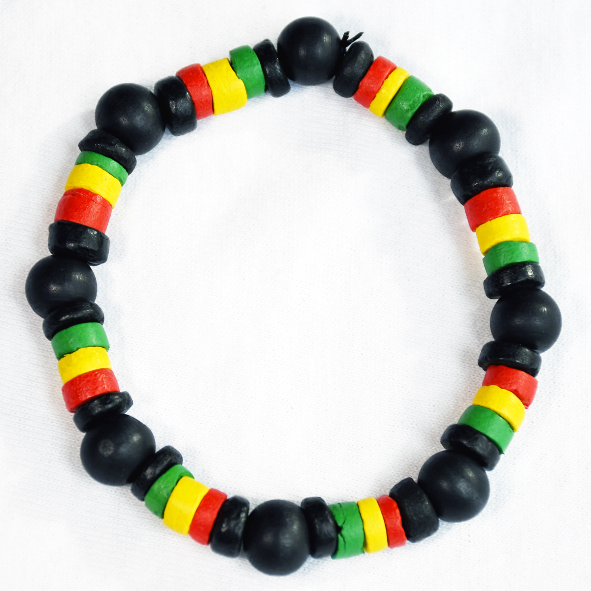 Round Rasta Bead Bracelet