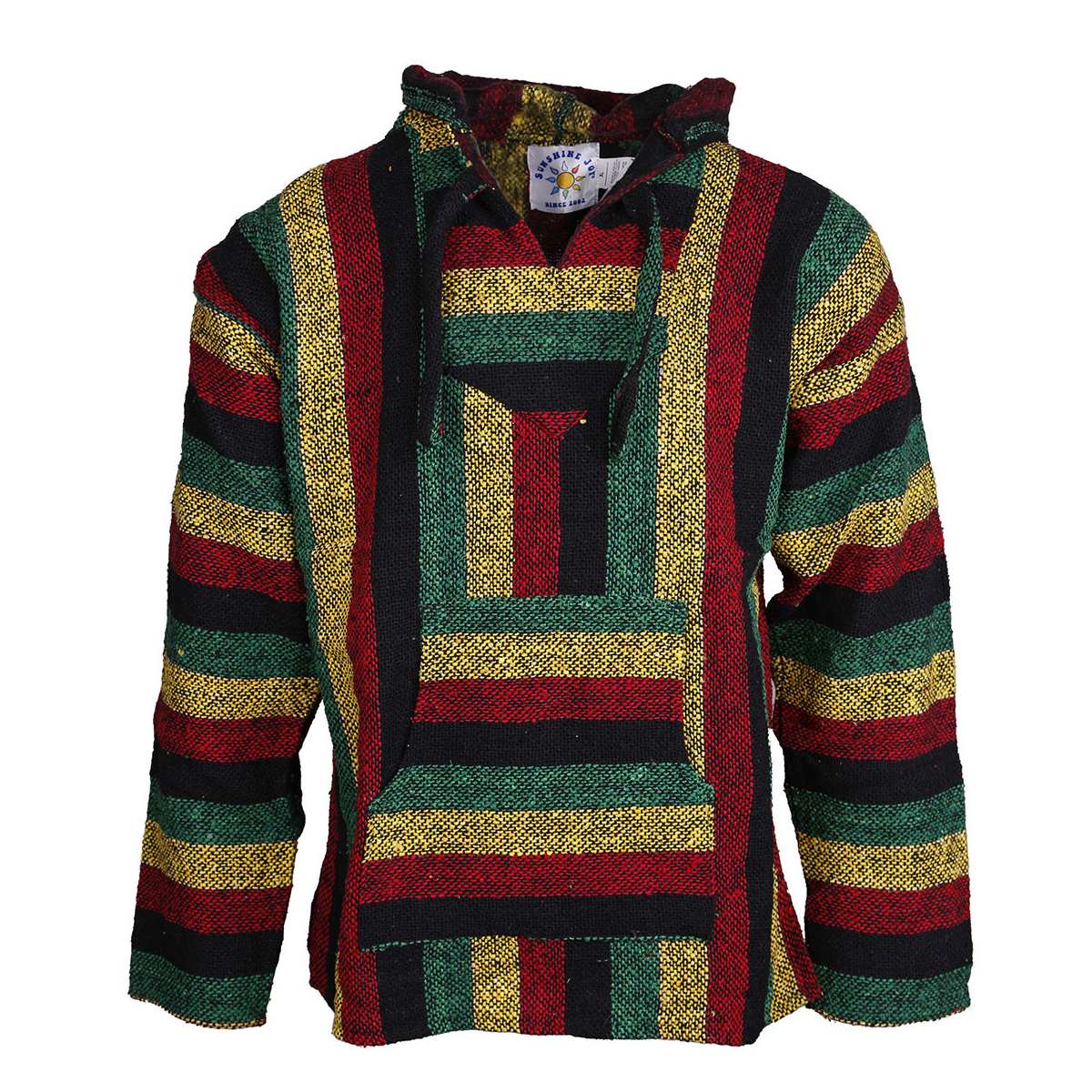 Rasta Wide Stripe Baja Hoodie