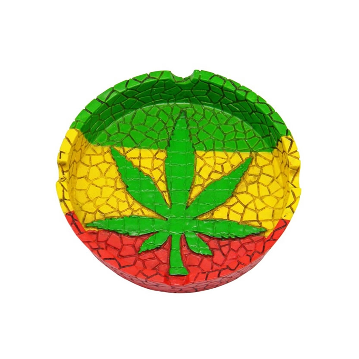 Rasta Leaf Mosaic Texture Ashtray