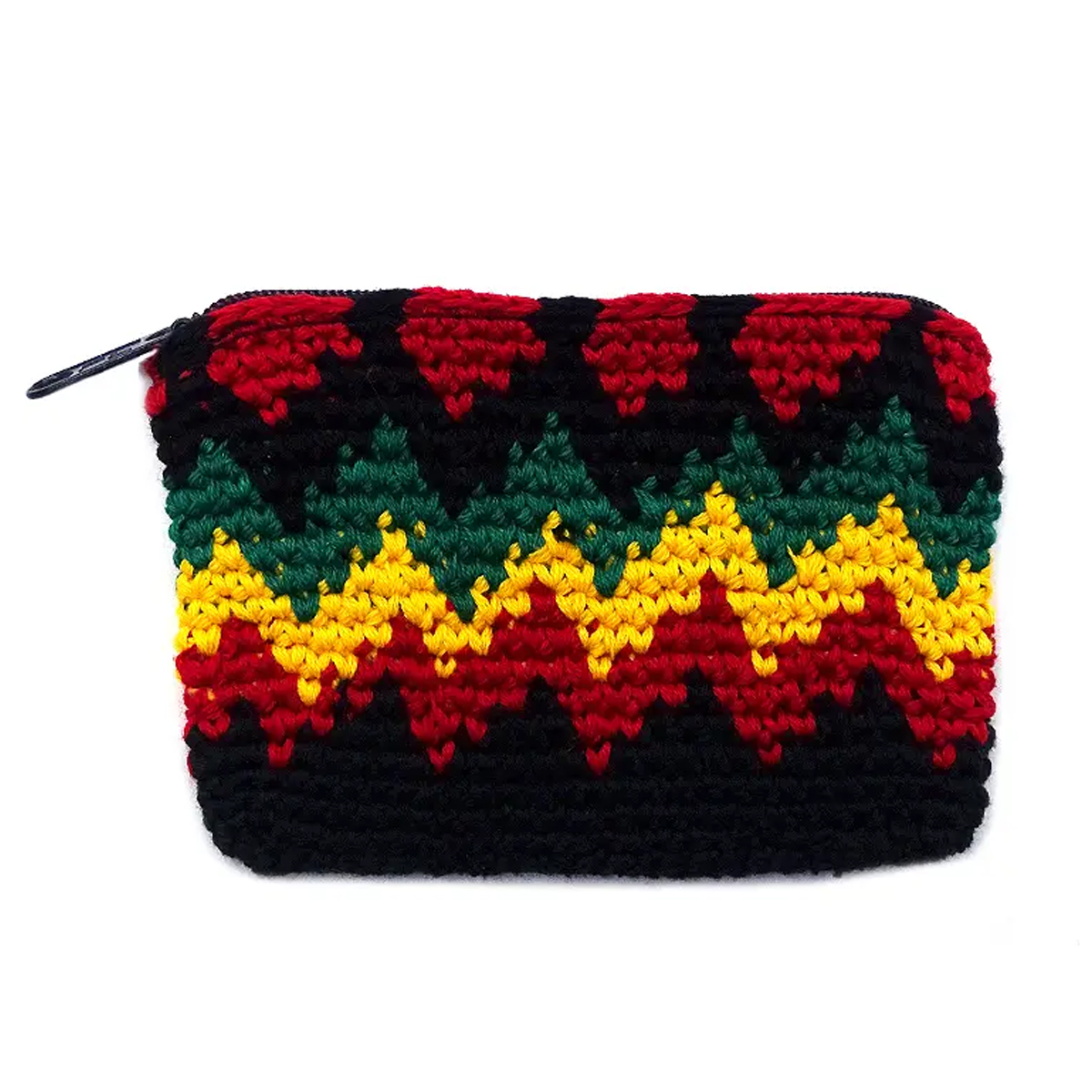 Rasta Zig-Zag Crochet Coin Purse