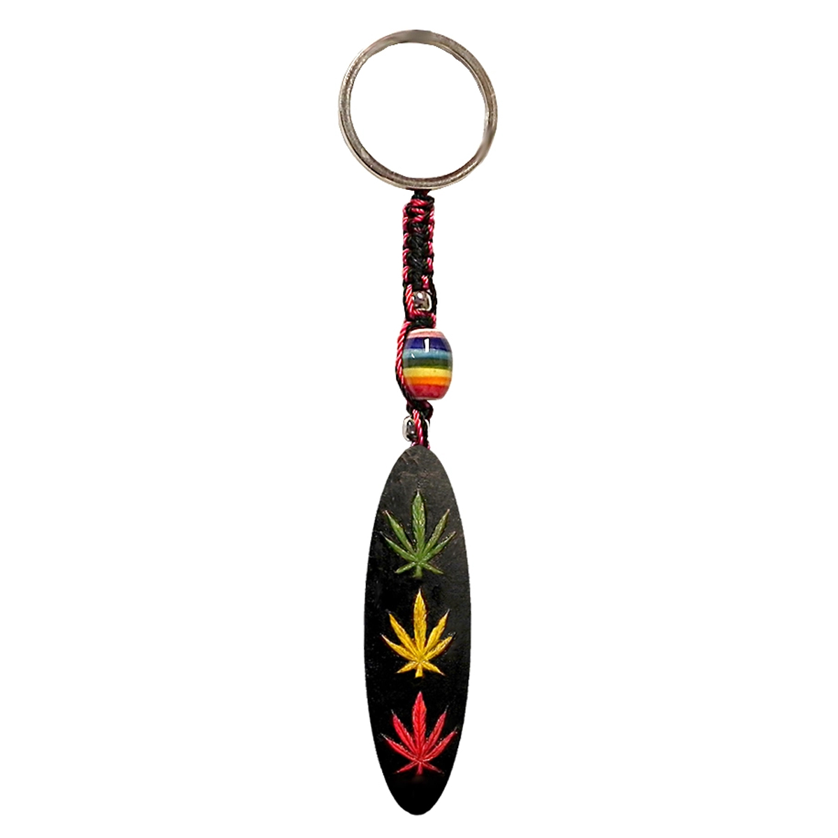 Rasta 3-Leaf Charm Keychain