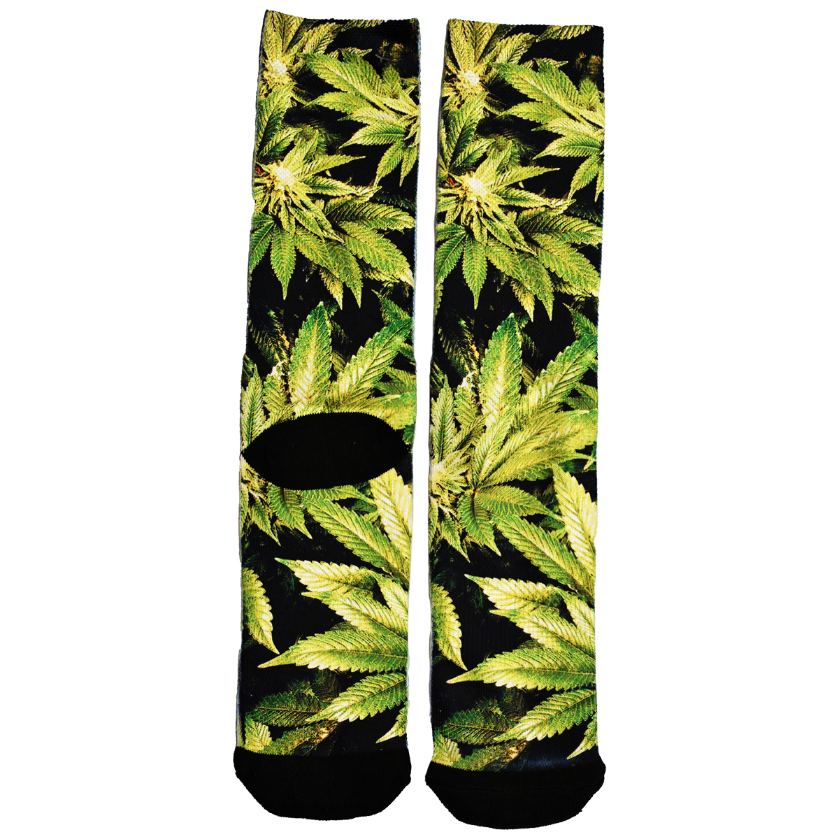 Cannabis Leaf Print Crew Socks