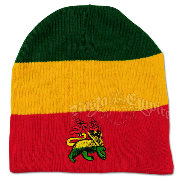 Lion of Judah on Red, Yellow and Green Beanie Cap