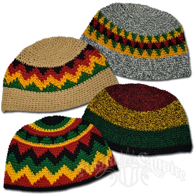 Rasta Multi Color Skull Cap