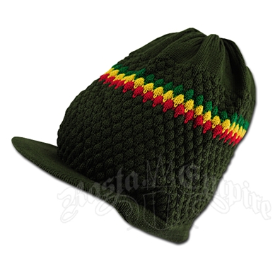 Rasta Band Brim Headwear - Olive