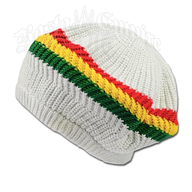 Rasta Stripes and White Tam Headwear