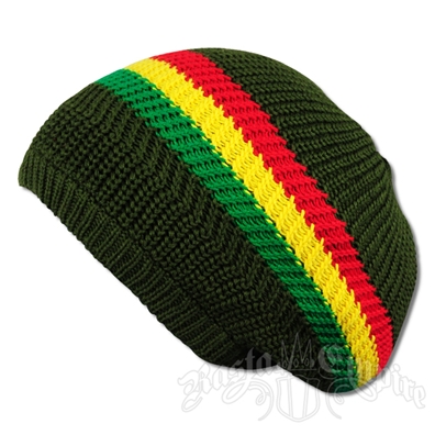 Rasta Stripes and Olive Tam Headwear