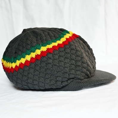 Rasta Band Brim Headwear - Gray