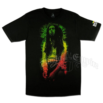 Bob Marley Rasta Leaves Black T-Shirt - Men's