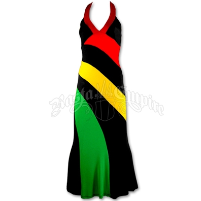 Rasta and Reggae Long Halter Dress